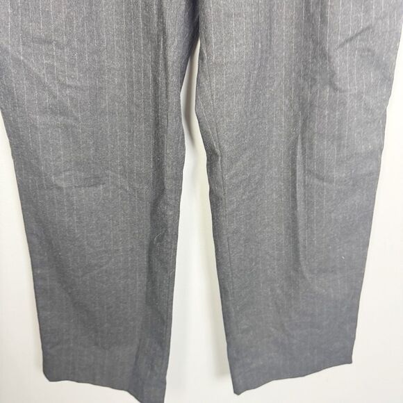 ZARA | Drawstring Waist Gray Pinstripe Print Pants Women’s Size 10 - Picture 4 of 9